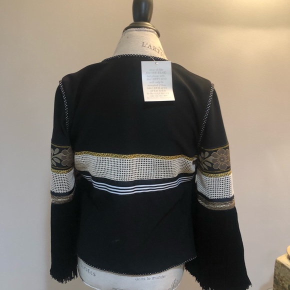 Boston Proper embroidered fringe jacket NWT - Picture 2 of 12